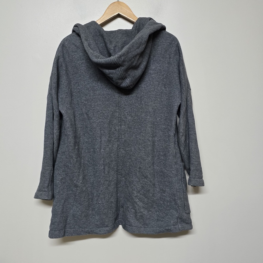 James Perse Womens 100% Cotton Hooded Open Cardigan‎ Sz 2 Medium Gray Casual - Picture 4 of 9